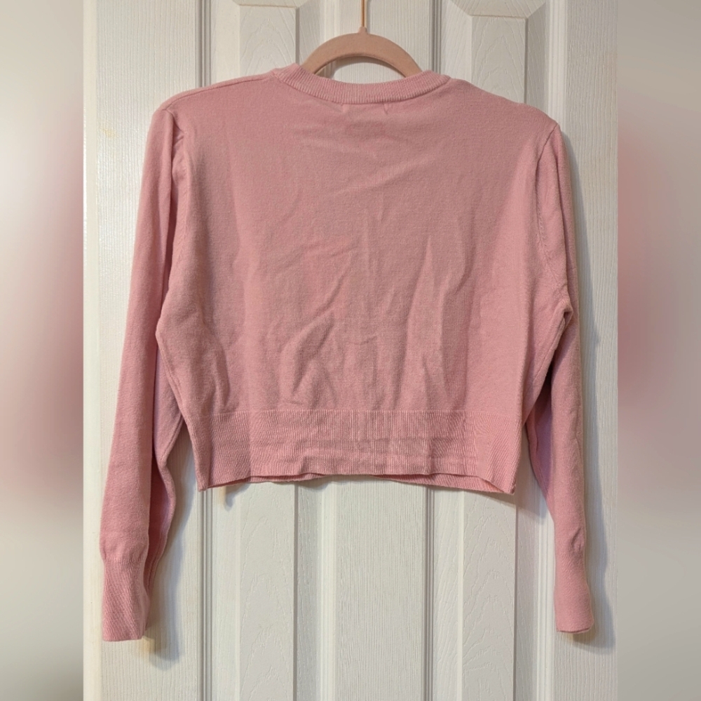 3/4 Sleeve Soft Open Front V-Neck Cropped Sweater Cardigan - Picture 8 of 9